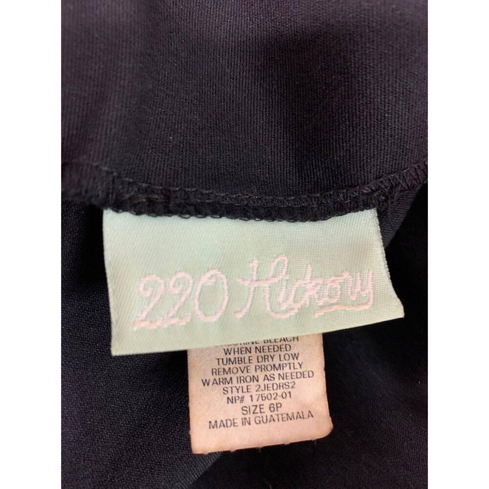 Size 6P 220 Hickory Petite Vintage Black Sheath Dress Shoulder Pads Short Sleeve - Picture 7 of 8